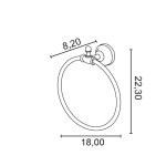 Allpe Perla Wieszak na ręcznik ring chrom PE015