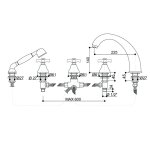 Bongio Coco bateria wannowa 5-otworowa z prysznicem 16531/D