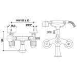 Bongio Cristallo bateria wannowa ścienna z prysznicem 04526