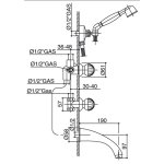 Bongio Radiant bateria wannowa podtynkowa z prysznicem 02530/D