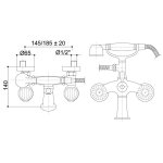 Bongio Rivolì bateria wannowa ścienna z prysznicem 05526