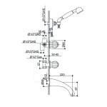 Bongio Rivolì bateria wannowa podtynkowa z prysznicem 05530/D