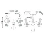 Bongio Zenith bateria wannowa ścienna z prysznicem 23526