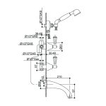 Bongio Zenith bateria wannowa podtynkowa z prysznicem 23530/D