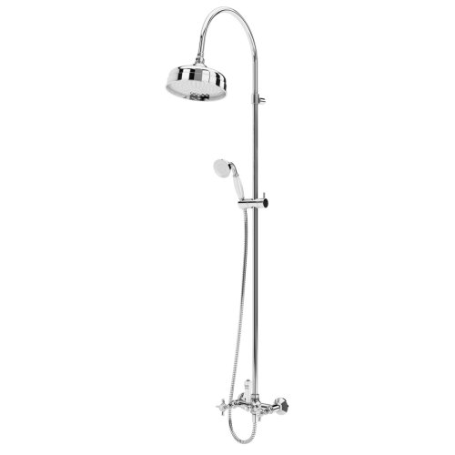 Bruma Imperial Bateria natryskowa ścienna z deszczownicą Ø 200 mm na drążku i słuchawką prysznicową na uchwycie ruchomym Chrom 1172753CR