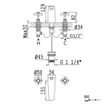 Bruma Imperial Bateria umywalkowa 3-otworowa z korkiem automatycznym Chrom 1173320CR
