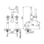 Bruma Imperial Bateria wannowa na brzeg wanny wysoka Chrom 1177200CR