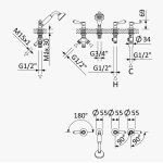 Bruma Imperial Bateria wannowa 4-otworowa ze słuchawką prysznicową Chrom 1171801CR