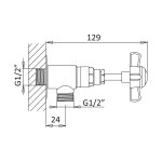 Bruma Imperial zawór kątowy 1/2" x 3/8" chrom 1172800CR