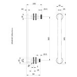 Burlington 1909 Guild Uchwyt do drzwi i dwa zwieńczenia drzwi do wnęki kabiny prysznicowej gold CQ1909HDFNG