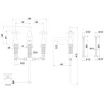 Burlington Bateria umywalkowa 3-otworowa z korkiem automatycznym (bez pokręteł) Chrom T14-QT