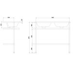 Burlington Chalfont Stelaż pod umywalkę 94,5x45 stal nierdzewna polerowana B10ES