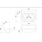 Burlington Chalfont Umywalka 65x47 biały połysk B8EUPS