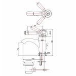 Burlington Chelsea Bateria umywalkowa 1-otworowa zakrzywiona z korkiem automatycznym chrom CH22 