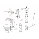 Burlington Chelsea Bateria umywalkowa 1-otworowa prosta z korkiem automatycznym Chrom CH20