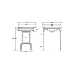 Burlington Classic Stelaż pod umywalkę 60x52,8 cm aluminium T38ALU