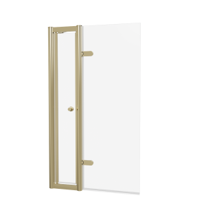 Burlington Classique Parawan na wannę z otwieraną wnęką i otwieraną ścianką 85x150 gold CQBSILADGC0850