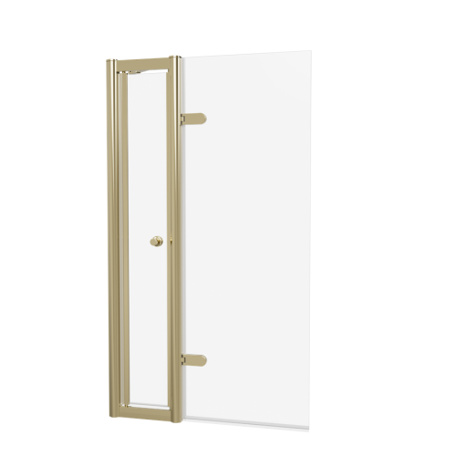 Burlington Classique Parawan na wannę z otwieraną wnęką i otwieraną ścianką 85x150 gold CQBSILADGC0850