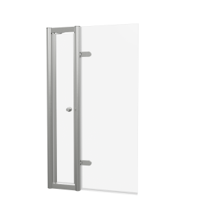 Burlington Classique Parawan na wannę z otwieraną wnęką i otwieraną ścianką 85x150 brushed nickel CQBSILADL0850