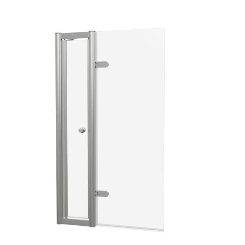 Burlington Classique Parawan na wannę z otwieraną wnęką i otwieraną ścianką 85x150 brushed nickel CQBSILADL0850