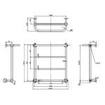 Burlington Cleaver Grzejnik wodny 60x65 + zawory + grzałka elektryczna chrom (K) R3CHR+R6CHR+BUR8