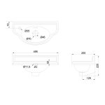 Burlington Curved Cloakroom Umywalka 49,5x25,5 biała P13L