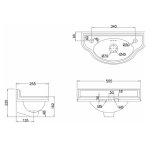 Burlington Curved Cloakroom Umywalka 50,5x25,5 biała P13R W MAGAZYNIE!!