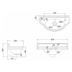 Burlington Curved Cloakroom Umywalka 50,5x25,5 biała P13