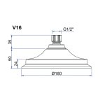 Burlington Deszczownica 6” Ø18 chrom V16