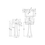Burlington Edwardian Postument pod umywalkę 28,4x25 biały P9