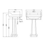 Burlington Edwardian Reling na ręcznik 61 chrom T3CHR