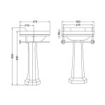 Burlington Edwardian Round Reling na ręcznik 47,5 chrom T4CHR