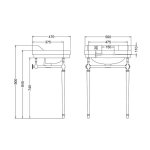 Burlington Edwardian Stelaż pod umywalkę 47,5x37,5 chrom T22ACHR