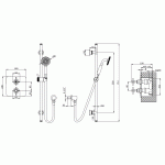 Burlington Guild Bateria prysznicowa termostatyczna ze słuchawką i drążkiem chrom GUSHOWERPACKSQ1C