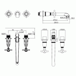 Burlington Guild Bateria umywalkowa/wannowa podtynkowa brushed nickel GU130TRIML+UK-130ROUGH