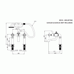 Burlington Guild Bateria wannowa ze słuchawką i wężem chrom GU422DC+GU001DC+GU002FC