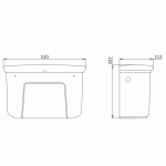 Burlington Guild Miska bezrantowa ze spłuczką wysoką z rączką i rurą spłukującą 69,3x52 biały GU6118CW+GU7002CW+T30CHR