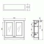 Burlington Guild Szafka lustrzana 65x57,2 ashbee grey GU6057AG_CAB