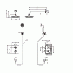 Burlington Guild Zestaw prysznicowy termostatyczny brushed nickel GUSHOWERPACKSQ3L