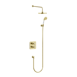 Burlington Guild Zestaw prysznicowy termostatyczny gold GUSHOWERPACKSQ3G