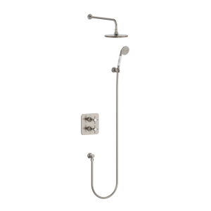 Burlington Guild Zestaw prysznicowy termostatyczny brushed nickel GUSHOWERPACKSQ3L