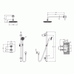 Burlington Guild Zestaw prysznicowy termostatyczny gold GUSHOWERPACKSQ4G