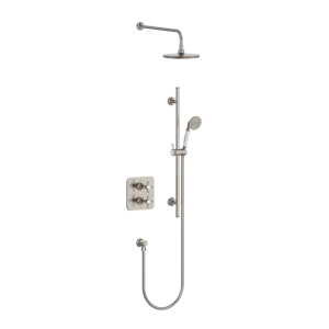 Burlington Guild Zestaw prysznicowy termostatyczny brushed nickel GUSHOWERPACKSQ4L