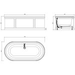    Burlington London Wanna wolnostojąca z obudową 1800x850 mm Szary E22G