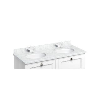 Burlington Minerva Blat z umywalkami podblatowymi 142x62,5 Carrara BC12