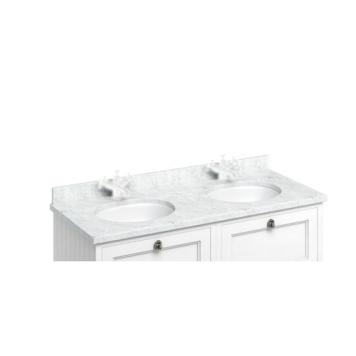 Burlington Minerva Blat z umywalkami podblatowymi 142x62,5 Carrara BC12