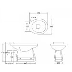    Burlington Miska stojąca do kompaktu rimless 44x34,5 biała P20 W MAGAZYNIE!!