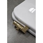   Burlington Riviera Deska WC wolnoopadająca biała z zawiasami złotymi/GOLD RIV025GOLD W MAGAZYNIE!!