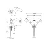    Burlington Stafford Bateria umywalkowa z pokrętełami chrom STA11-QT