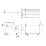   Burlington Strand Grzejnik wodny z zaworami chrom R11CHR+R6CHR